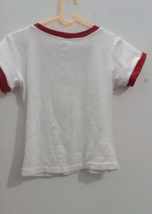 🌸white Red Top