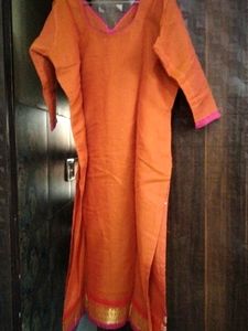 Mustard Colour Chanderi Silk Suit