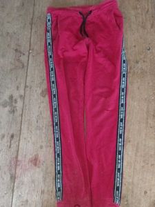 Cool Red Joggers with Side Stripes