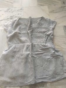 Grey Dress with Pearl Detail