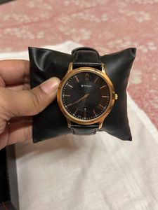 Titan Black Belt Watch For Men
