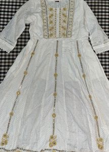 Elegant White &amp; Yellow Kurta Set