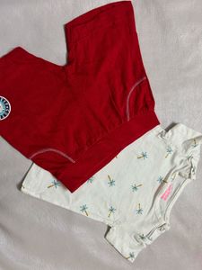 Palm Tree Baby Tee Set