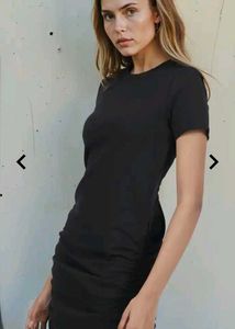 Black Drawstring Mini Dress