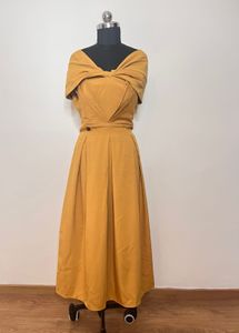 Padded Vintage Mustard Dress