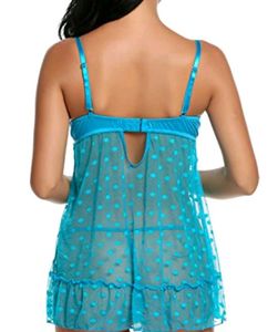 La Senza Blue Polka Dot Babydoll – Size M