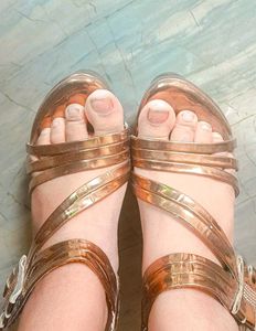 Metallic Strappy Heels