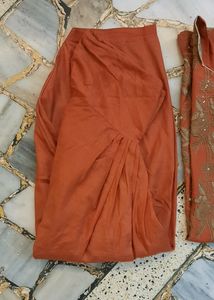 Rust Embroidered Salwar Kameez