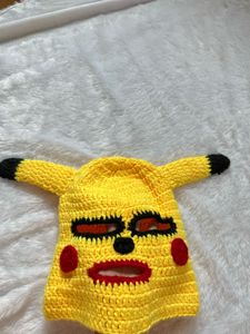Pikachu Cosplay Crochet 🧶 Mask Cap