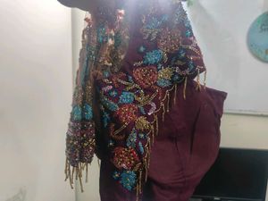 Designer Hand Embroidery Back Open Blouse
