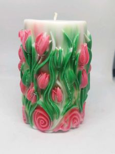 Floral Carved Candle