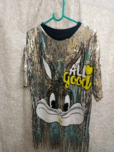 Stylish sequin tshirt dress