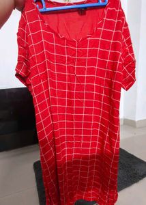 Red & White Checkered Dress