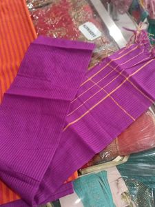 Vibrant Striped Suit Fabric - Orange &amp; Purple