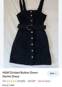 Black Denim Button-Up Dress