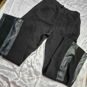 Edgy Black Pants with Buckle Details baggy