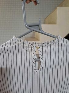 Striped Floral Embroidered Top