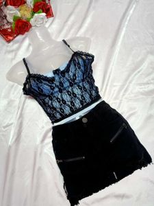 🖤💙Black&amp;Blue Laced Bralette Top💙🖤