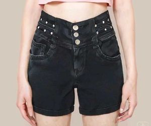 Black Denim Shorts