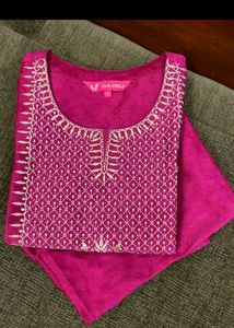 Pink Embroidered Kurta Set