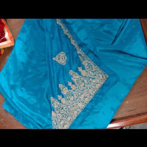 pure dabka zardozi work saree ...