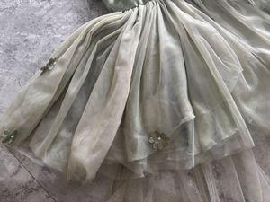 Enchanting Sage Green Tulle Party Dress for Girls