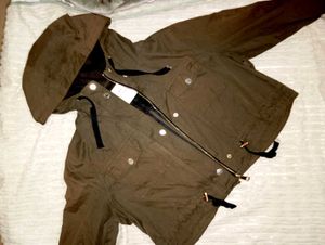 Green Cropped Hooded Jacket