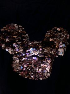 Party Wear Black Crop Top With Sequence Work