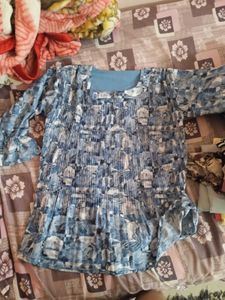 Blue Patterned Top