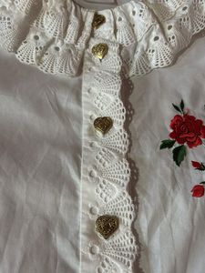 White Embroidered Top