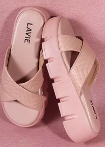 Lavie Pink Platform Slides