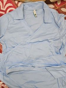 Blue Wrap Around Shirt