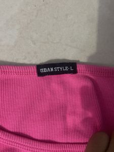 Pink Cropped Tank Top