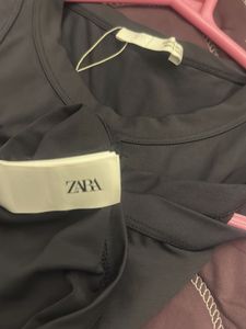 ZARA Seamless Grey Crop Tank Top - Size S