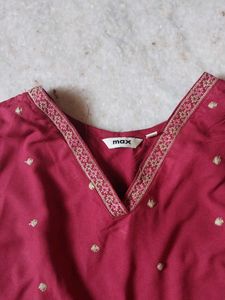 Maroon Kurta with Embellishments