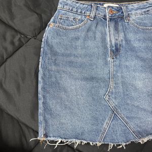 Blue denim skirt