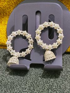 Crystal hoop Jhumkas