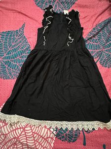 Girls Black Dress with Ruffles & Lace