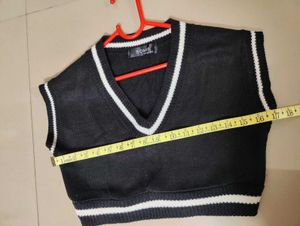 Stylish Black &amp; White Sweater Vest