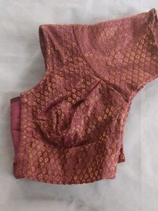 Elegant Mauve &amp; Gold Ethnic Saree Blouse Top