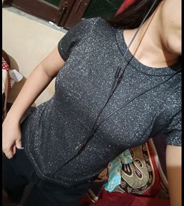 Charcoal Black Shimmer Top