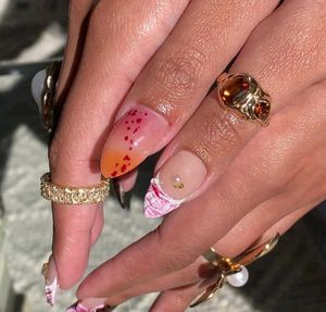 Summer  Orchid Press On Nails