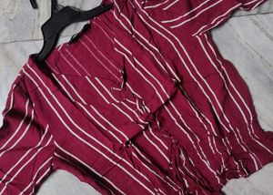 Striped Maroon Top