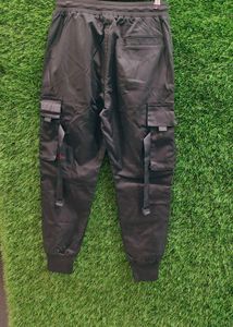 Men's Black Cargo Joggers
