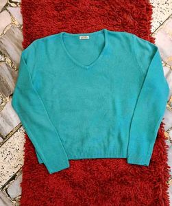 Teal V-Neck Sweater