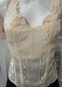 Sequined Beige Corset Top