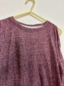 Stylish Mauve Cold Shoulder Top