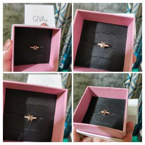 Giva Silver 925 Rose Gold Bar Of Beauty Ring