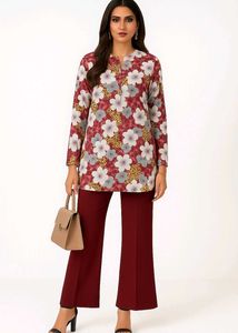 Newly Office Wear Print Cord Set