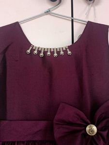 2-4 Years Girls Purple Frock